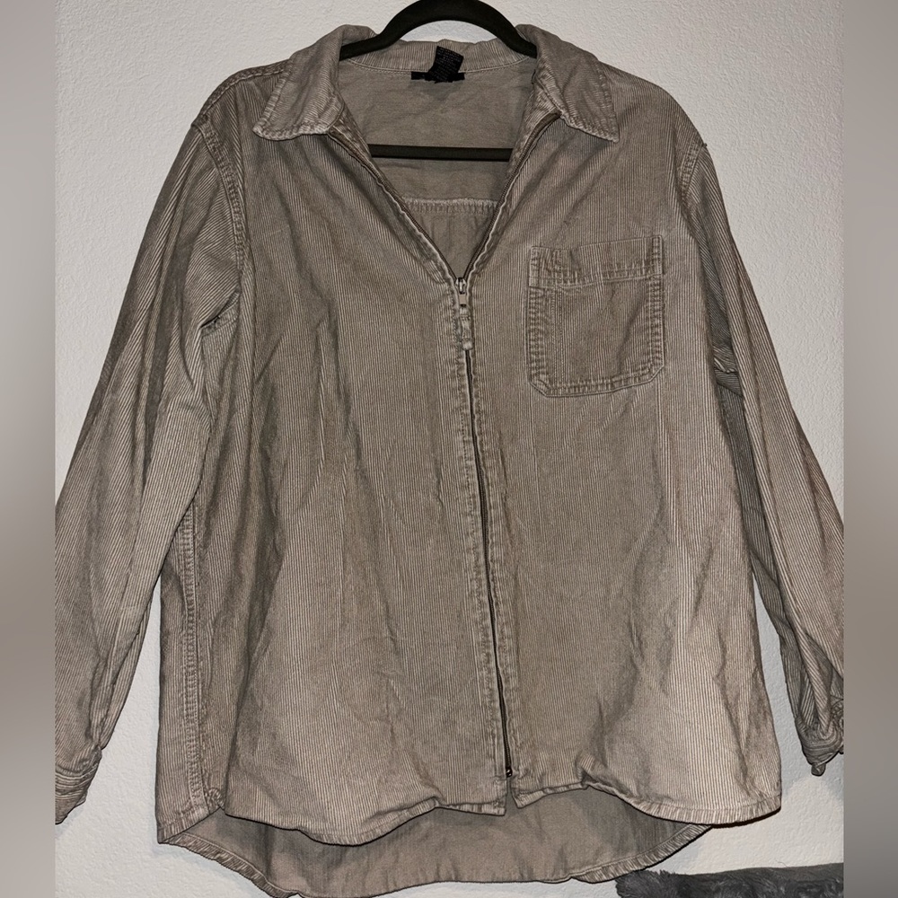 ny jeans beige full length zip up unisex